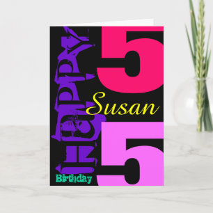 Personalisierte 55. Geburtstag POP Grußkarte Karte