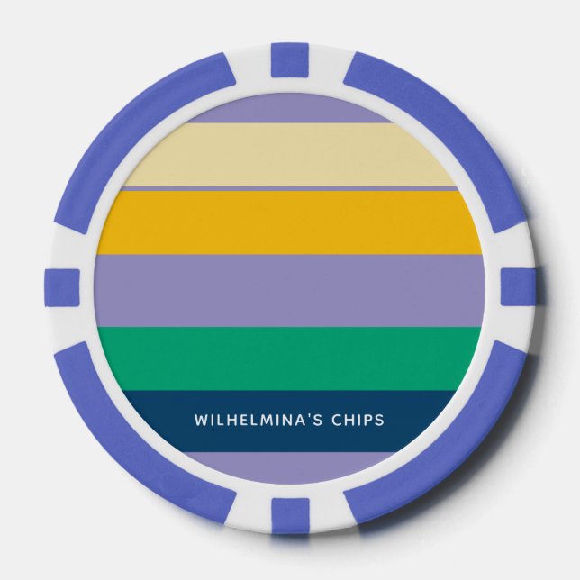 Personalisierte 5 farbige Linien Pokerchips (Vorderseite)