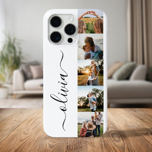 Personalisierte 5-Foto-Collage mit Monogramm iPhone 15 Pro Max Hülle