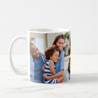 Personalisierte 5-Foto-Familien-Collage-Vorlage Kaffeetasse