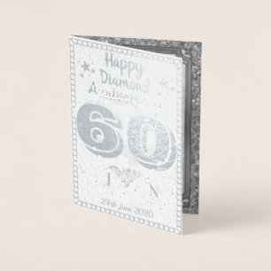 Personalisierte 60. Diamond Wedding Anniversary Ca Folienkarte