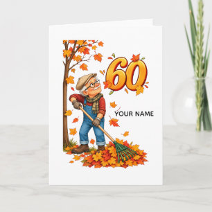 Personalisierte 60. Geburtstagskarte zum Herbst Karte