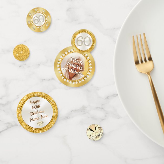 Personalisierte, 60. Geburtstagsschmuck, Konfetti (Gruppe)