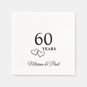 Personalisierte 60. Hochzeitstag-Party Serviette