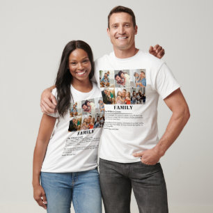 Personalisierte 6-Foto-Collage Familien-Definition T-Shirt