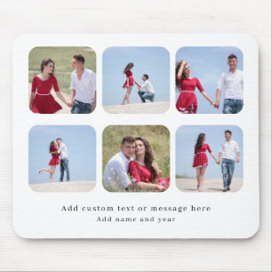 Personalisierte 6-Foto-Collage mit individuellem T Mousepad