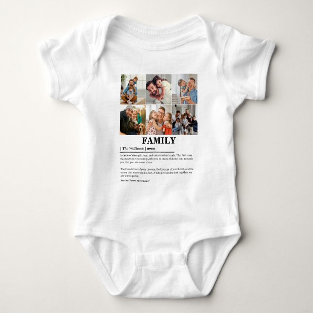 Personalisierte 6-Fotocollage-Produktfamilie Defin Baby Strampler (Vorderseite)
