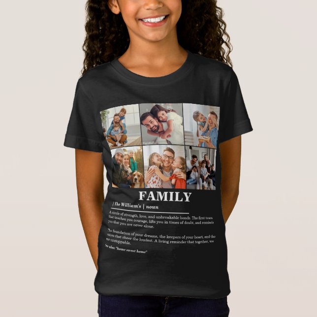 Personalisierte 6-Fotocollage-Produktfamilie Defin T-Shirt (Vorderseite)