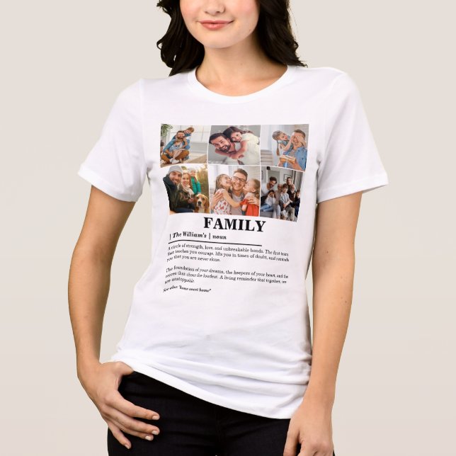 Personalisierte 6-Fotocollage-Produktfamilie Defin Tri-Blend Shirt (Vorderseite)