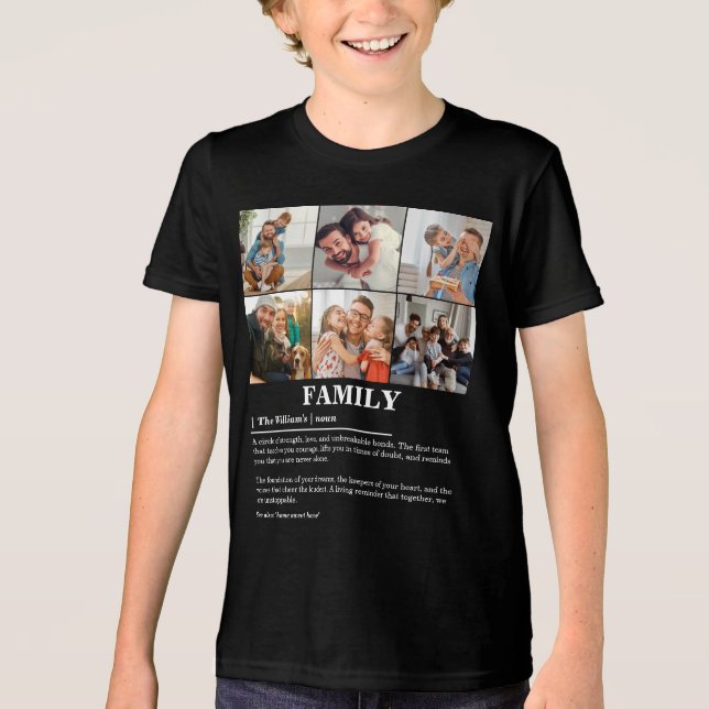 Personalisierte 6-Fotocollage-Produktfamilie Defin Tri-Blend Shirt (Vorderseite)