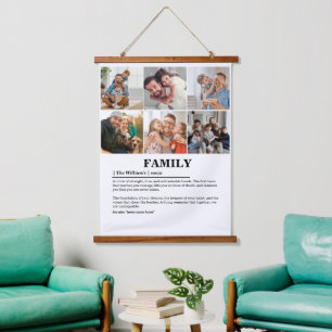 Personalisierte 6-Fotocollage-Produktfamilie Defin Wandteppich Mit Holzrahmen