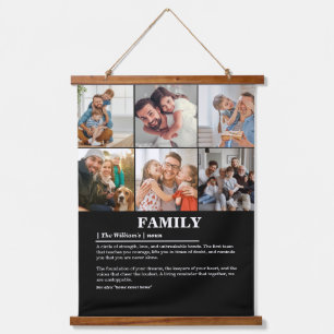Personalisierte 6-Fotocollage-Produktfamilie Defin Wandteppich Mit Holzrahmen