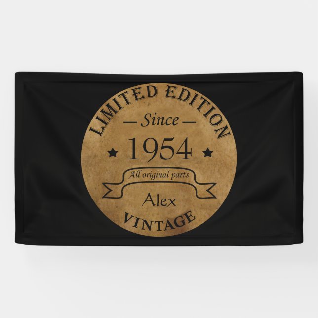 Personalisierte 70 Vintage Geburtstagsparty Banner (Horizontal)