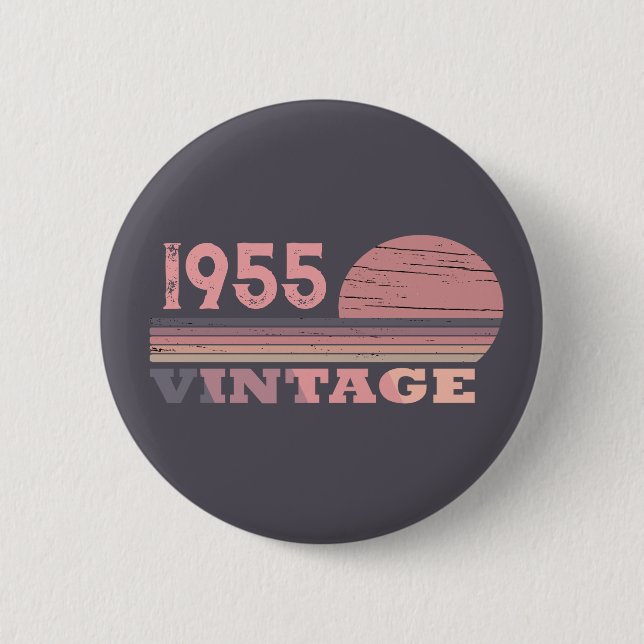 Personalisierte 70 Vintage Geburtstagsparty Button (Vorderseite)