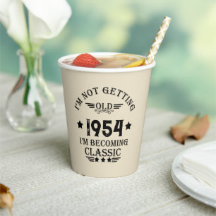 Personalisierte 70 Vintage Geburtstagsparty Pappbecher