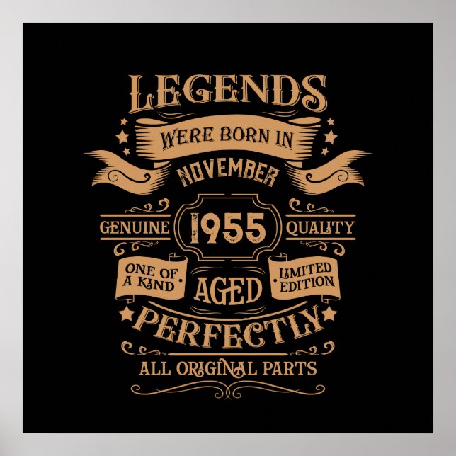 Personalisierte 70 Vintage Geburtstagsparty Poster (Vorne)