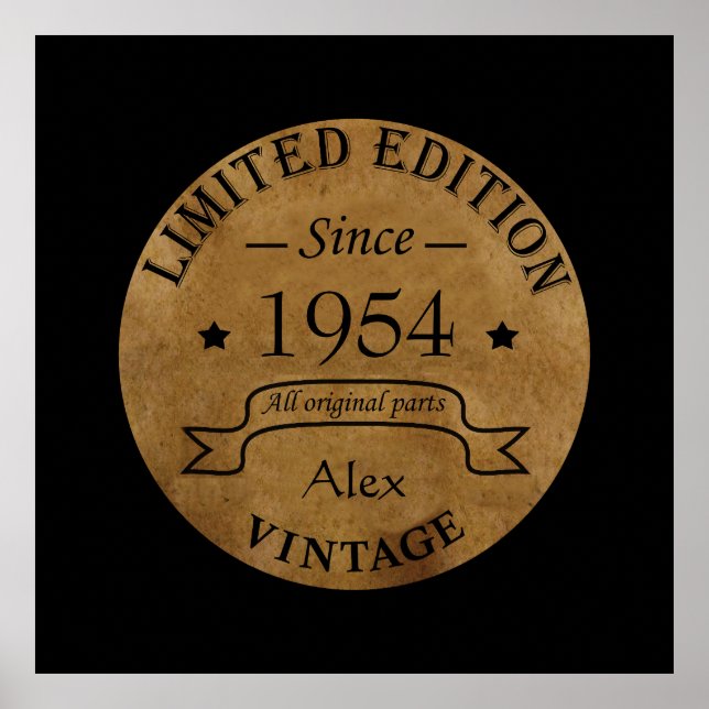 Personalisierte 70 Vintage Geburtstagsparty Poster (Vorne)