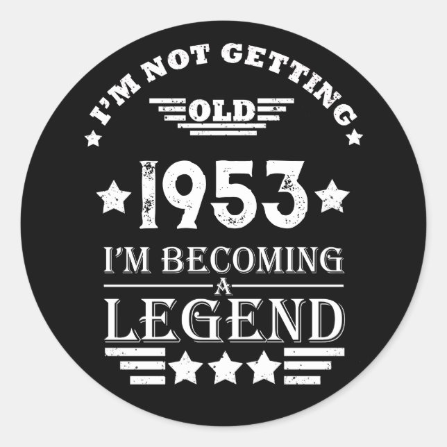 Personalisierte 70 Vintage Geburtstagsparty Runder Aufkleber (Vorderseite)