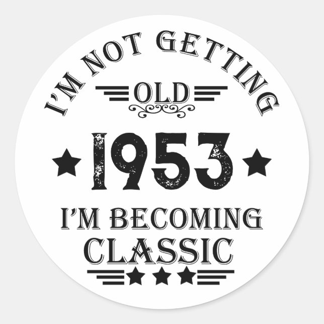 Personalisierte 70 Vintage Geburtstagsparty Runder Aufkleber (Vorderseite)