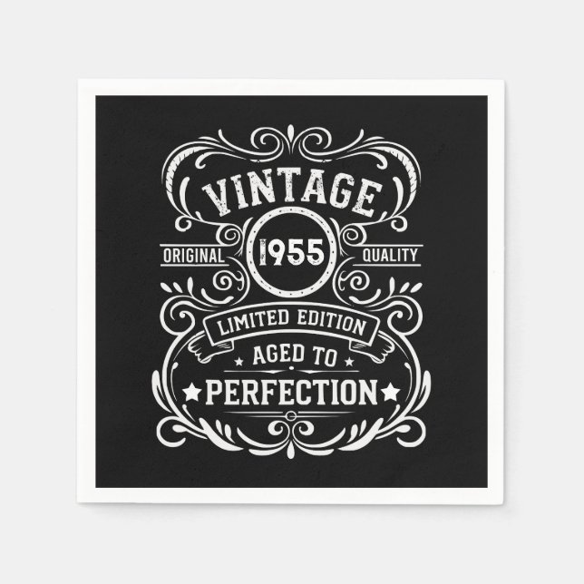 Personalisierte 70 Vintage Geburtstagsparty Serviette (Vorderseite)