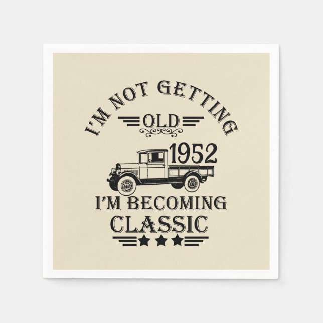 Personalisierte 70 Vintage Geburtstagsparty Serviette (Vorderseite)