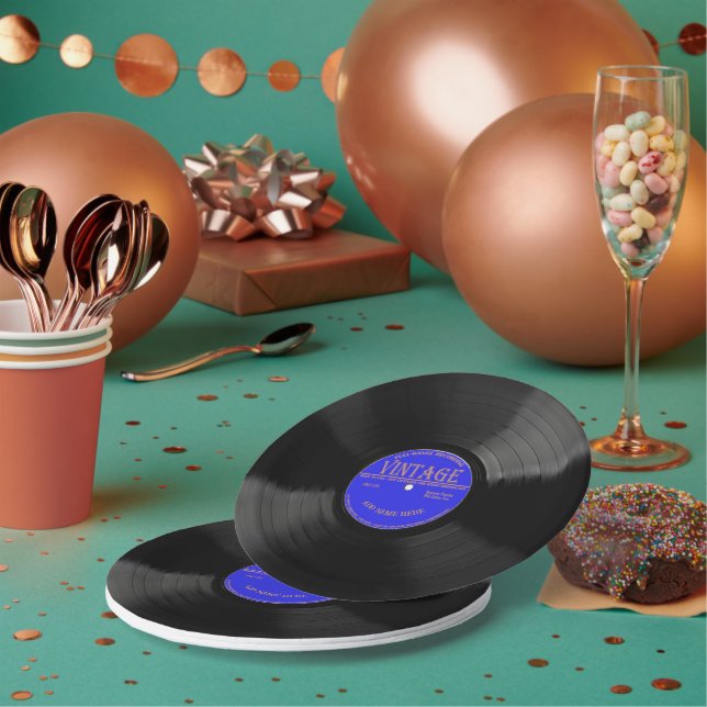Personalisierte 78 Vinyl Record Design Paper Telle Pappteller (Multi)