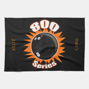 Personalisierte 800-Serie in Schwarz und Orange Bo Geschirrtuch