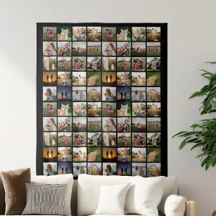 Personalisierte 80-FotoCollage Wandteppich