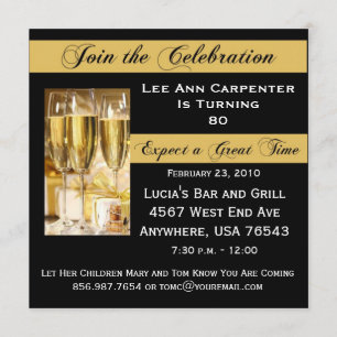 Personalisierte 80. Geburtstags-Party Einladung