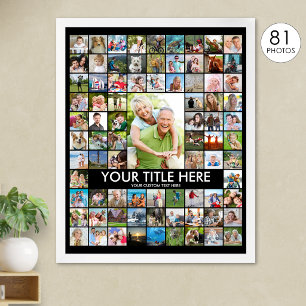 Personalisierte 81-Foto-Collage in benutzerdefinie Poster