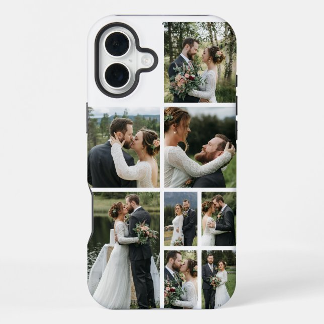 Personalisierte 8-Foto-Collage iPhone Hülle (Rückseite)