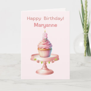 Personalisierte 8. Geburtstagskupcake-Karte Karte