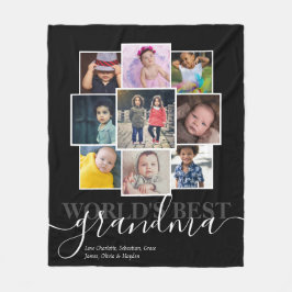 Personalisierte 9 Foto- und Textfoto-Collage Fleecedecke