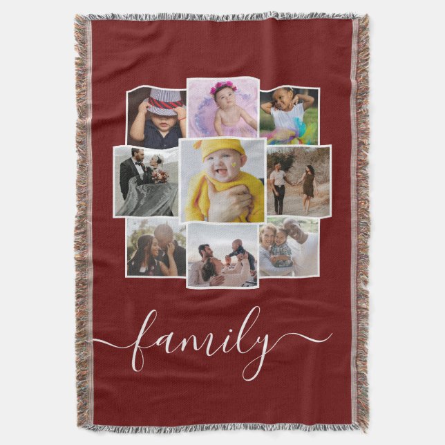 Personalisierte 9 Foto- und Textsammlung Decke (Vorderseite Vertikal)