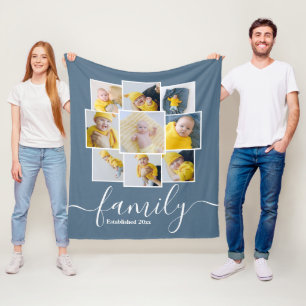 Personalisierte 9 Fotosammlerfamilie etabliert Fleecedecke
