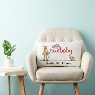 Personalisierte A New Baby Lendenkissen
