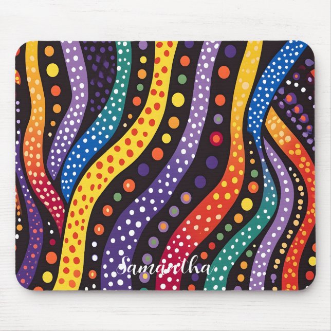 Personalisierte aborigine Dot Painting Themed Mousepad (Vorne)