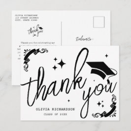 Personalisierte Abschluss Elegantes Skript Sterne Postkarte