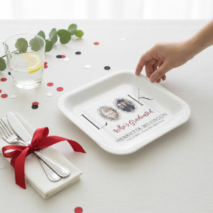 Personalisierte Abschluss-Foto-Erinnerungspapierte Pappteller