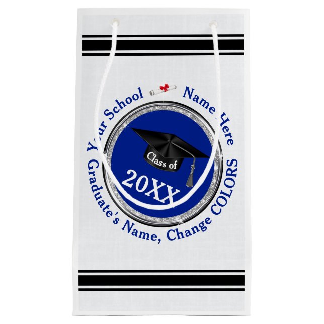 Personalisierte Abschluss-Geschenktaschen, FARBEN  Kleine Geschenktüte (Vorderseite)