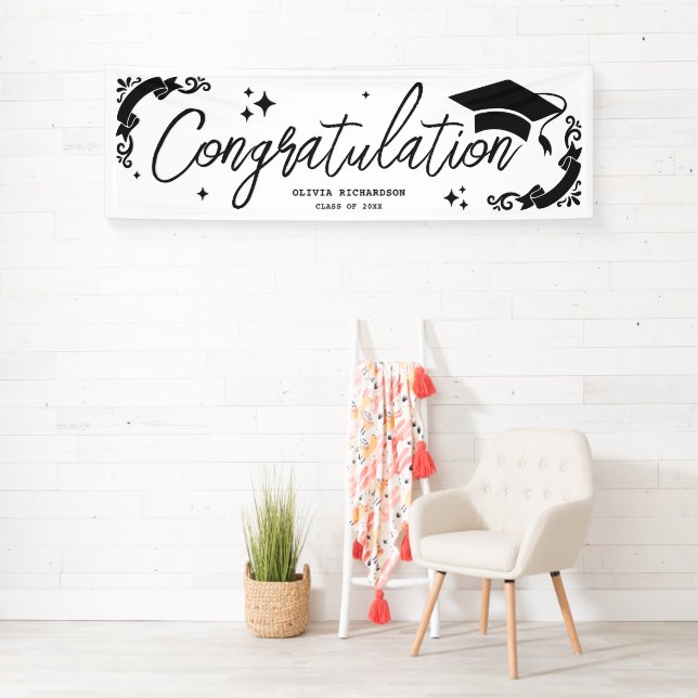 Personalisierte Abschlussfeier Elegantes Skript St Banner (Insitu)