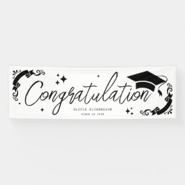 Personalisierte Abschlussfeier Elegantes Skript St Banner