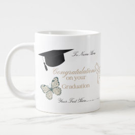 Personalisierte Abschlussfeier mit Schmetterlingen Jumbo-Tasse