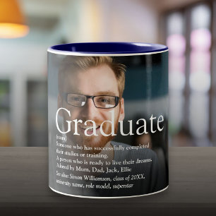 Personalisierte Abschlussfoto-Definition Zweifarbige Tasse