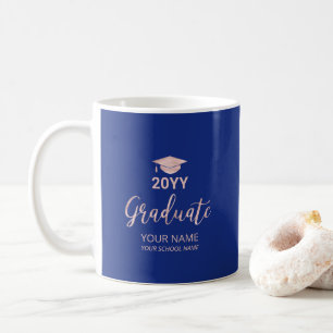 Personalisierte Abschlussgeschenke in Roségold und Kaffeetasse