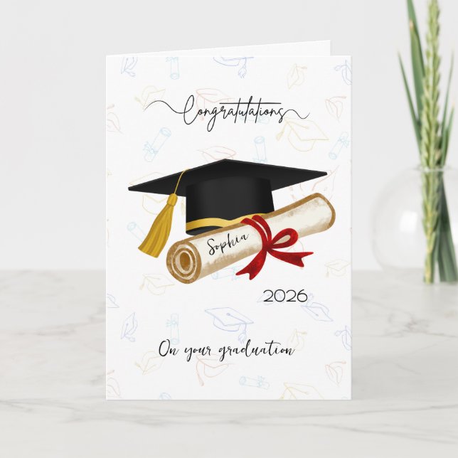 Personalisierte Abschlussgratulationen Karte (Vorderseite)
