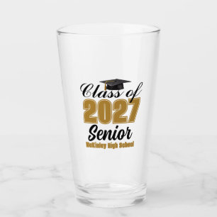 Personalisierte Abschlussklasse 2027 High School S Glas