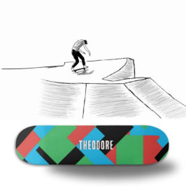 Personalisierte Abstrakt Blocks Gamer Teenage Boy Skateboard