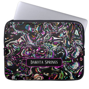 Personalisierte Abstrakte Art Black Swirl Lila Laptopschutzhülle