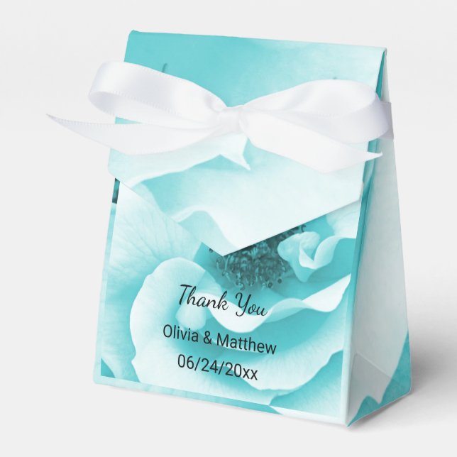 Personalisierte Abstrakte Blu & White Florals Geschenkschachtel (Vorderseite)